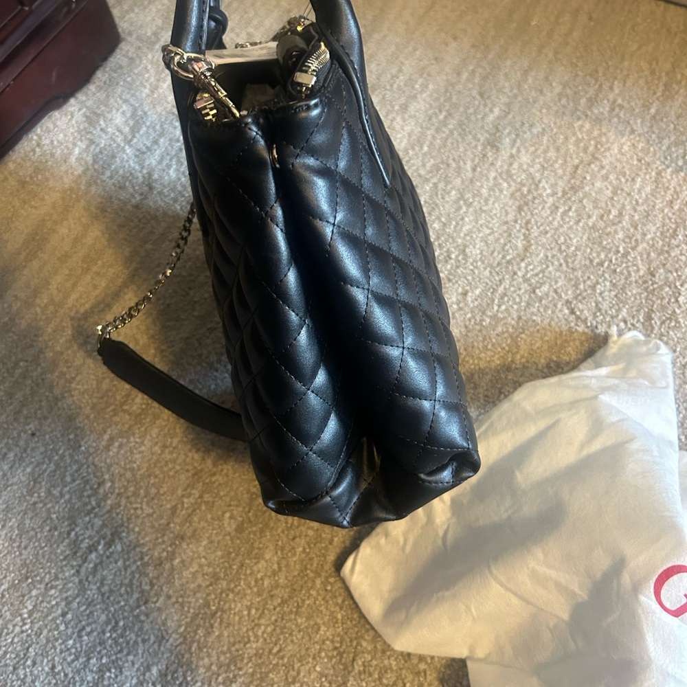 GUESS Quilted Black Satchel - Picture 11 of 16